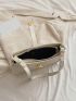 Medium Shoulder Bag Solid Color Metal Decor