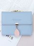 Green Small Wallet Leaf Decor Credit Card Holder For Daily