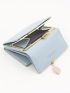 Green Small Wallet Leaf Decor Credit Card Holder For Daily