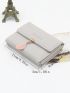 Letter Detail Small Wallet Leaf Decor Fold Over