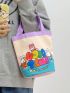 Cartoon Graphic Bucket Bag Medium Double Handle