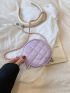 Quilted Circle Bag Mini Twist Lock Zipper