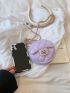 Quilted Circle Bag Mini Twist Lock Zipper