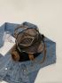 Two Tone Top Handle Bag Small Double Handle