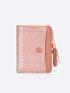 Crocodile Embossed Small Wallet Tassel Decor