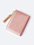 Crocodile Embossed Small Wallet Tassel Decor