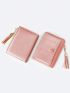 Crocodile Embossed Small Wallet Tassel Decor