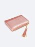 Crocodile Embossed Small Wallet Tassel Decor