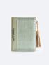 Crocodile Embossed Small Wallet Tassel Decor