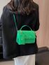 Letter Graphic Square Bag Flap With Coin Purse