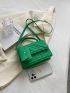 Letter Graphic Square Bag Flap With Coin Purse