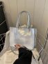 Snakeskin Embossed Square Bag Mini Double Handle Funky