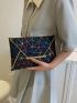 Geometric Pattern Envelope Bag Medium Flap