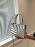 Quilted Square Bag Mini Double Handle Funky