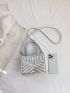 Quilted Square Bag Mini Double Handle Funky
