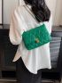 Quilted Square Bag Green Fashionable Chain Strap