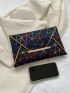 Geometric Pattern Envelope Bag Medium Flap