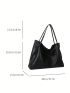 PU Shoulder Tote Bag Black Magnet