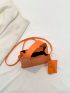 Mini Square Bag Embossed Detail With Coin Purse PU