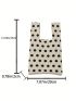 Polka Dot Graphic Crochet Bag Mini Double Handle