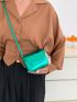 Mini Flap Square Bag Crocodile Embossed Metallic Funky PU