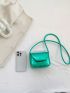 Mini Flap Square Bag Crocodile Embossed Metallic Funky PU