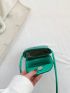 Mini Flap Square Bag Crocodile Embossed Metallic Funky PU