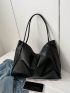 PU Shoulder Tote Bag Black Magnet