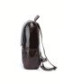 Mini Casual Daypack Brown Minimalist Genuine Leather For Daily Camping Bag