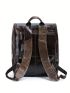 Mini Casual Daypack Brown Minimalist Genuine Leather For Daily Camping Bag