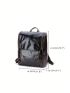 Mini Casual Daypack Brown Minimalist Genuine Leather For Daily Camping Bag
