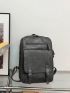 Medium Casual Daypack Gray Minimalist Buckle Decor For Daily