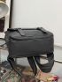 Medium Casual Daypack Gray Minimalist Buckle Decor For Daily