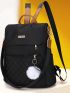 Medium Classic Backpack Quilted With Bag Charm For Daily