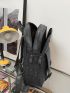 Medium Casual Daypack Gray Minimalist Buckle Decor For Daily