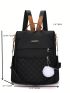 Medium Classic Backpack Quilted With Bag Charm For Daily