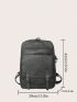 Medium Casual Daypack Gray Minimalist Buckle Decor For Daily