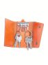 Orange Key Case Genuine Leather For Daily