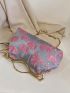 Random Floral Pattern Satchel Bag Polyester