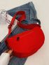 Medium Hobo Bag Red Fashionable Adjustable Strap