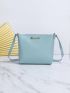 Letter Decor Square Bag PU Blue