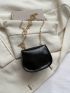 Mini Saddle Bag Chain PU Black