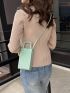 Mini Square Bag Fashionable Braided Detail Double Handle PU