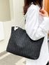 Large Straw Bag Paper For Vacation Black