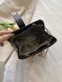 Mini Bucket Bag Quilted Detail Twist Lock Chain PU