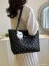Quilted Square Bag PU Patch Detail
