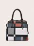 4pcs Bag Set Satchel Crossbody Bag Square Bag Coin Purse Black PU, Mothers Day Gift For Mom