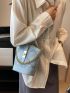 Colorblock Bucket Bag Mini Chain Decor