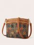 Geometric Pattern Dome Bag Medium Zipper