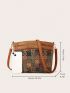 Geometric Pattern Dome Bag Medium Zipper